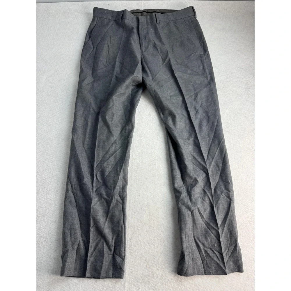 J.Crew Urban Slim Pants Mens‎ 36x32 Gray Wool Tweed Dress Trousers Lined